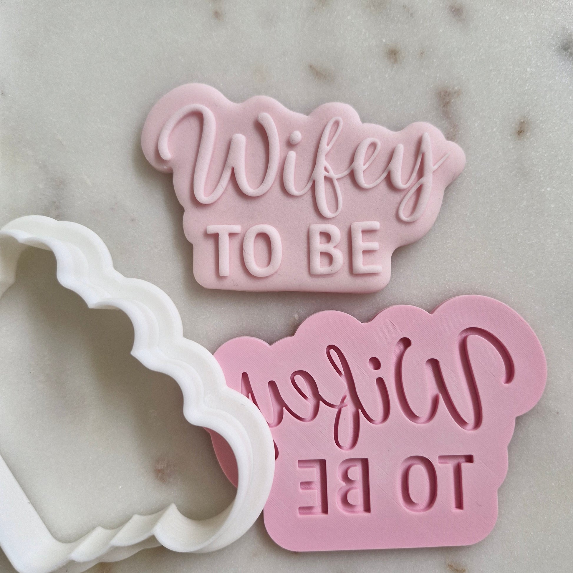 Wifey To Be Cookie Cutter and Deboss Stamp zoomed out